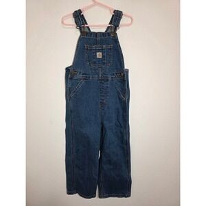 Carhartt Kids boy Denim Overalls Bib Pants Blue Size 4T